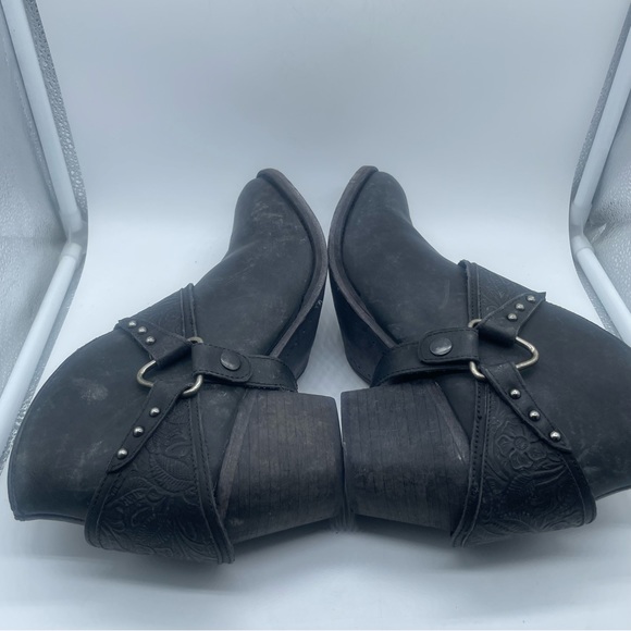 Matisse Danny Distressed Leather Western Removable Harness Cowgirl Bootie Size 9 - Picture 7 of 13